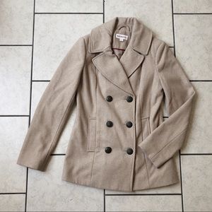Merona • camel tan neutral pea coat, S